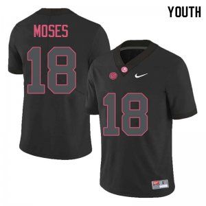 NCAA Youth Alabama Crimson Tide #18 Dylan Moses Stitched College Nike Authentic Black Football Jersey PZ17I73TS